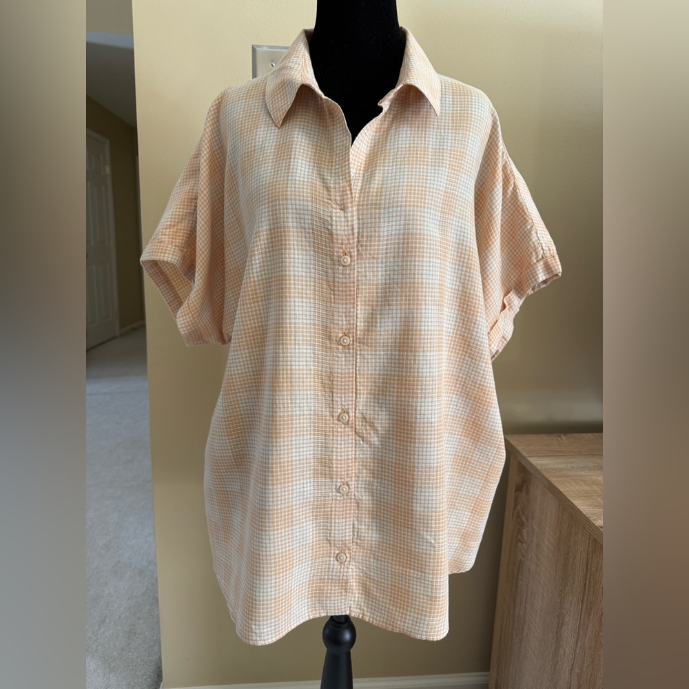 Patagonia Checkered Shirt in Orange and White